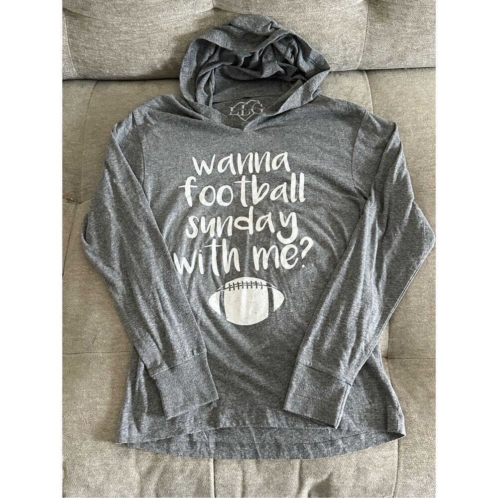 Football Sunday long sleeve hooded women’s t-shirt Live Love‎ Gameday small